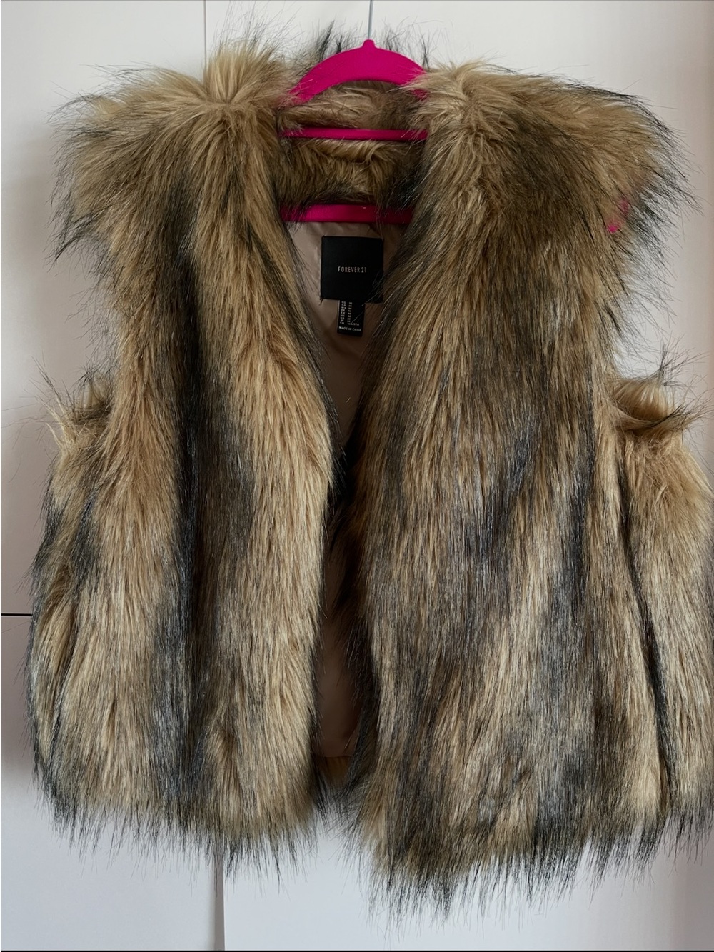 Forever 21 Faux Fur Vest in Brown and Black